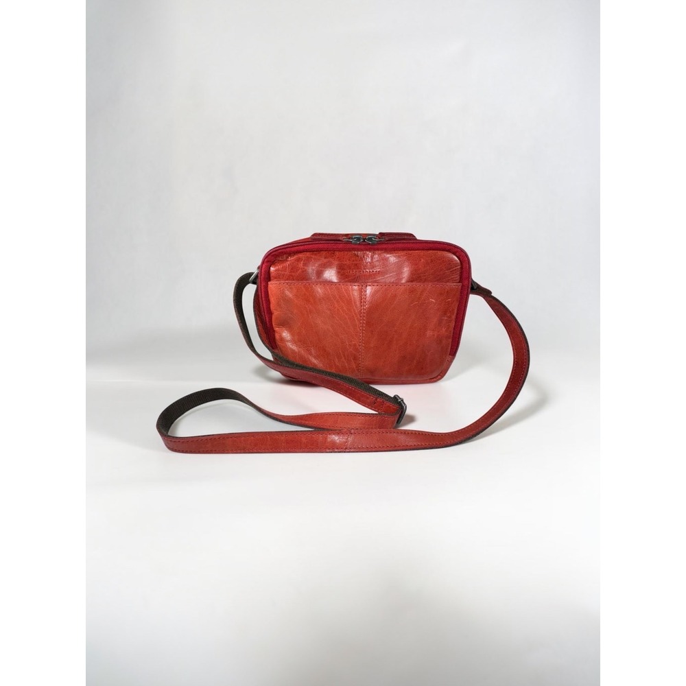 Jack Georges Crossbody Bag Womens Small Red Leather Adjustable Strap